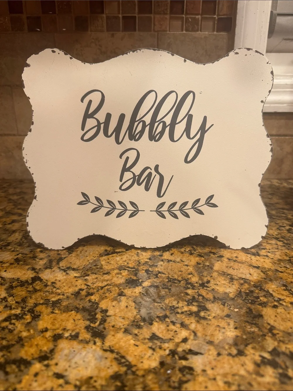 Bubbly Bar Distressed Metal Sign, 10